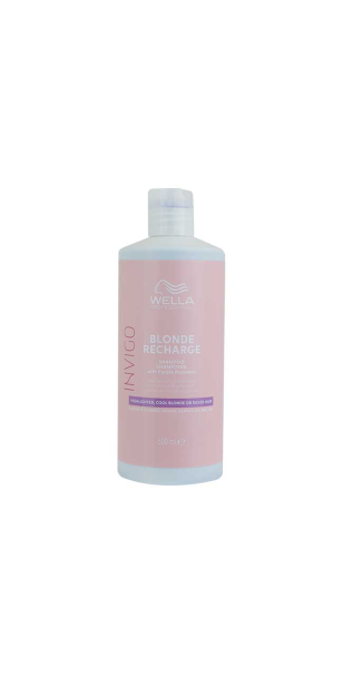 Фото WELLA INVIGO Blonde Recharge Шампунь-нейтрализатор желтизны для холодных светлых оттенков волос, 500 мл