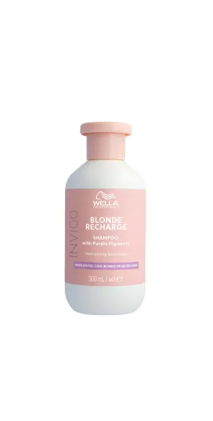 Фото WELLA INVIGO Blonde Recharge Шампунь-нейтрализатор желтизны для холодных светлых оттенков волос, 300 мл