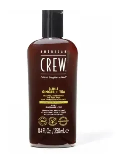 American CREW Ginger + Tea Средство 3 в 1 Energizing (шампунь, кондиционер и гель для тела), 250 мл