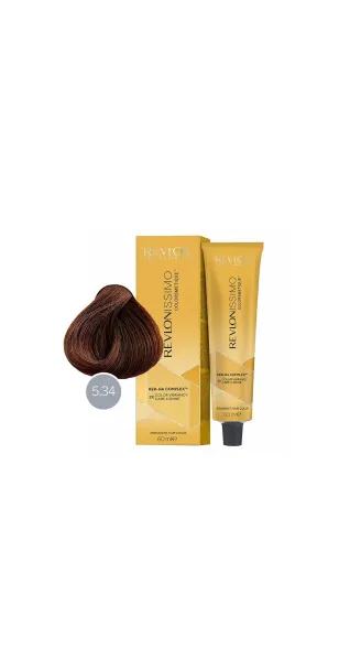 Фото Revlon Professional Revlonissimo Colorsmetique Краска для волос оттенок 5-34 (светло-коричневый золотисто-медный)