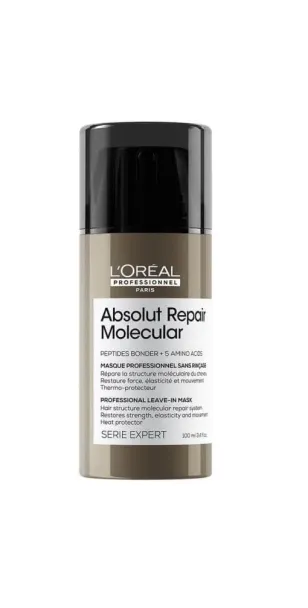 Фото L'OREAL Absolut Repair Molecular Профессиональная несмываемая маска для молекулярного восстановления волос, 100 мл