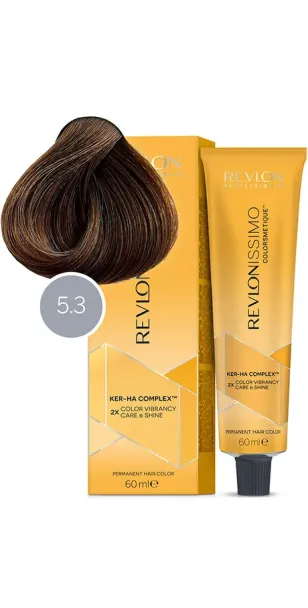 Фото Revlon Professional Revlonissimo Colorsmetique Краска для волос оттенок 5-3 (светло-коричневый золотистый)