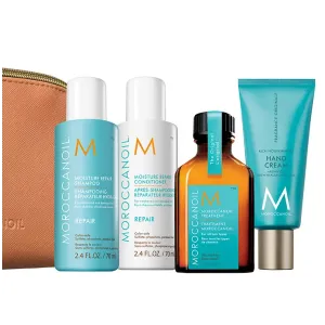 MOROCCANOIL Дорожный набор 2024 Восстановление (шампунь+кондиционер+масло +крем для рук)