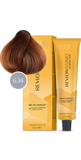 Фото Revlon Professional Revlonissimo Colorsmetique Краска для волос оттенок 6-34 (темный блондин золотисто-медный)