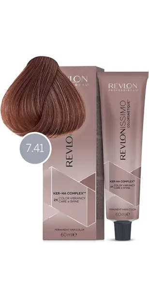 Фото Revlon Professional Revlonissimo Colorsmetique Краска для волос оттенок 7-41 (блондин медно-пепельный)