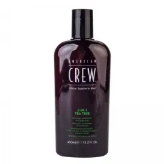 American CREW Tee Tree Средство 3 в 1 чайное дерево (шампунь, кондиционер и гель для тела), 450 мл