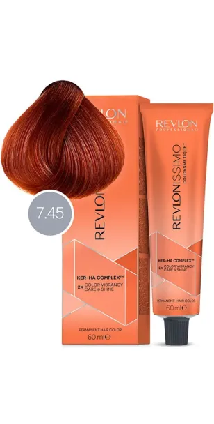 Фото Revlon Professional Revlonissimo Colorsmetique Краска для волос оттенок 7-45 (блондин медно-махагоновый)