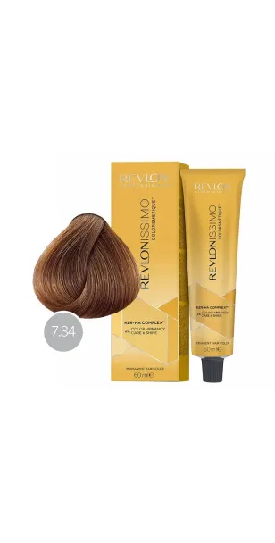 Фото Revlon Professional Revlonissimo Colorsmetique Краска для волос оттенок 7-34 (блондин золотисто-медный)