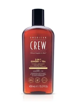 American CREW Ginger + Tea Средство 3 в 1 Energizing (шампунь, кондиционер и гель для тела), 450 мл