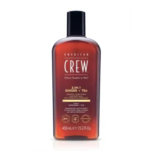 American CREW Ginger + Tea Средство 3 в 1 Energizing (шампунь, кондиционер и гель для тела), 450 мл