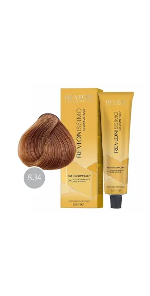 Фото Revlon Professional Revlonissimo Colorsmetique Краска для волос оттенок 8-34 (светлый блондин золотисто-медный)