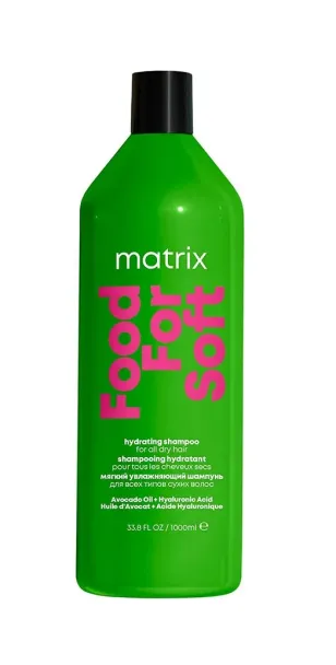 Фото MATRIX Food For Soft Увлажняющий шампунь для сухих волос с маслом авокадо и гиалуроновой кислотой, 1000 мл