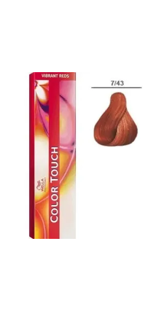 Фото WELLA Color Touch Vibrant Reds Оттеночная краска без аммиака оттенок 7/43