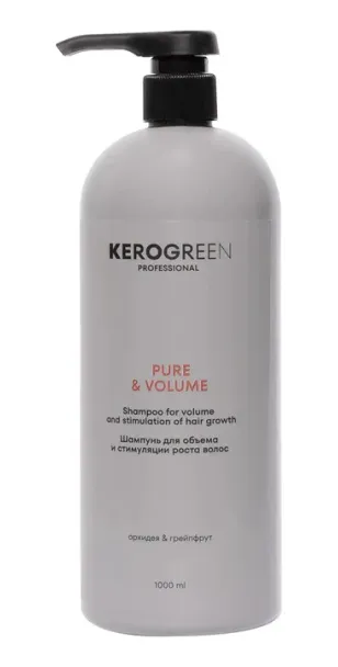 Фото KEROGREEN Шампунь Pure & Volume для объема и роста волос, 1000 мл